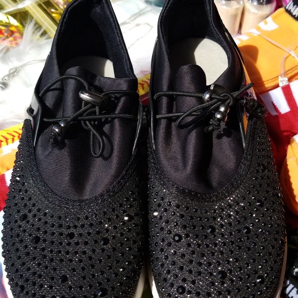 Womens black Blingy shoes size 8 Grear condition